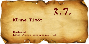 Kühne Timót névjegykártya