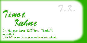 timot kuhne business card